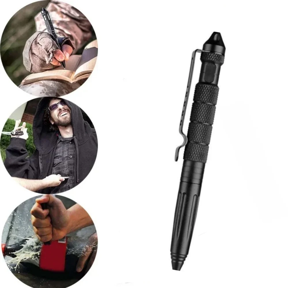 Pen Tactical Glass - Stylo tactique multifonction en acier tungstène