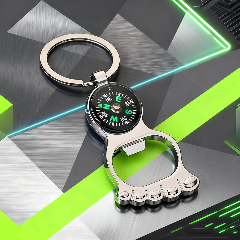 Compass Keychain Mini - Porte-clés boussole nautique Unique, boucle ronde
