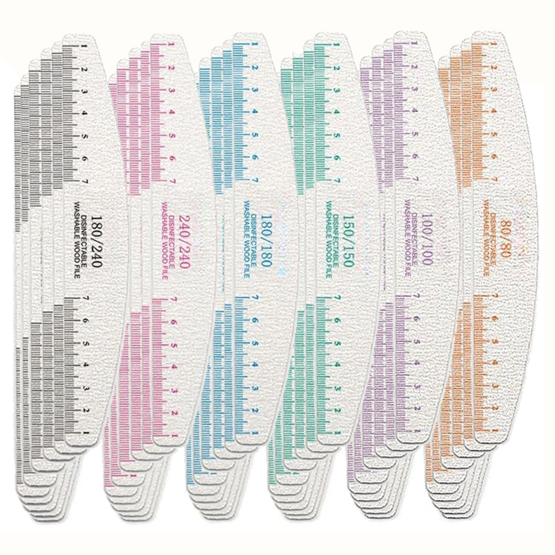 Nail File Titanium - 50/100 pièces règle impression lime à