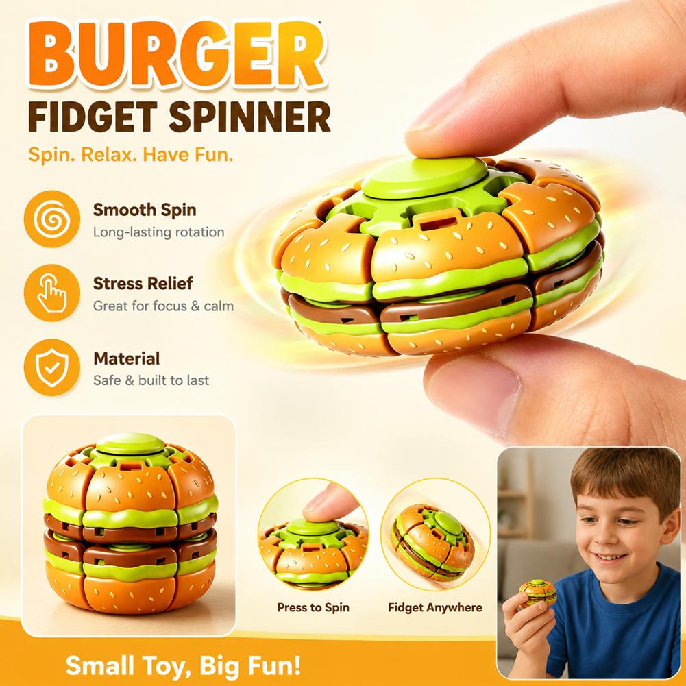 Fidget Spinner Bearing - Jouet anti-stress Humburger Fidget Spinner, boule