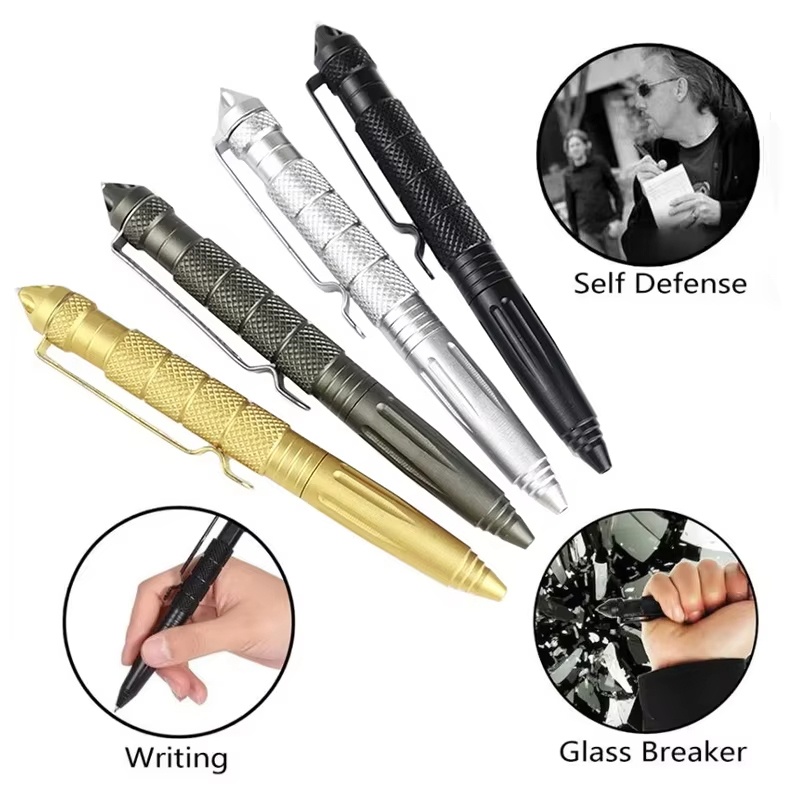 Pen Tactical Glass - Stylo tactique militaire en alliage d'aluminium,