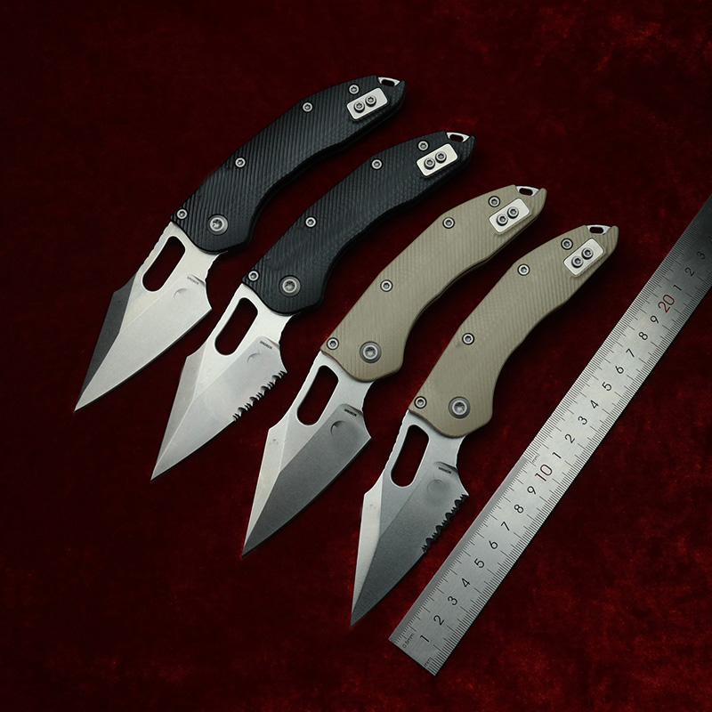 Edc Carry Pocket Knife - LEMIFSHE point manuel texturé G10 poignée