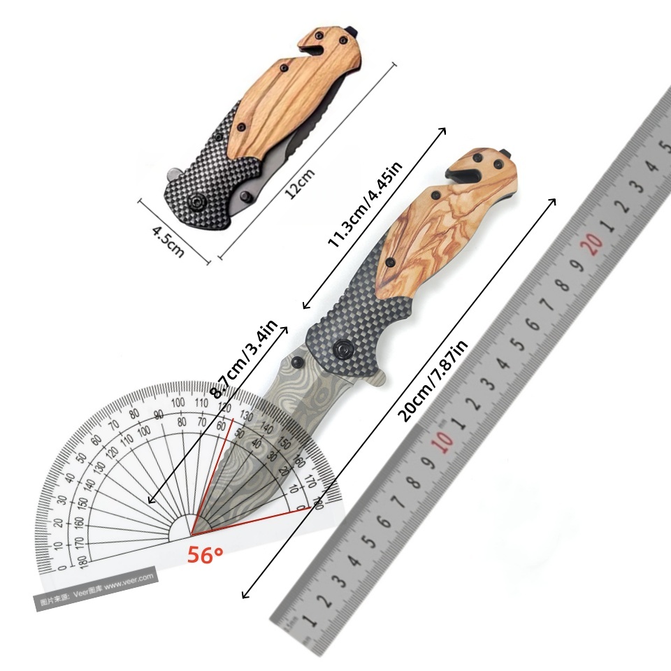 Couteau pliant à motif Damas,  - Edc Carry Pocket Knife avis et prix